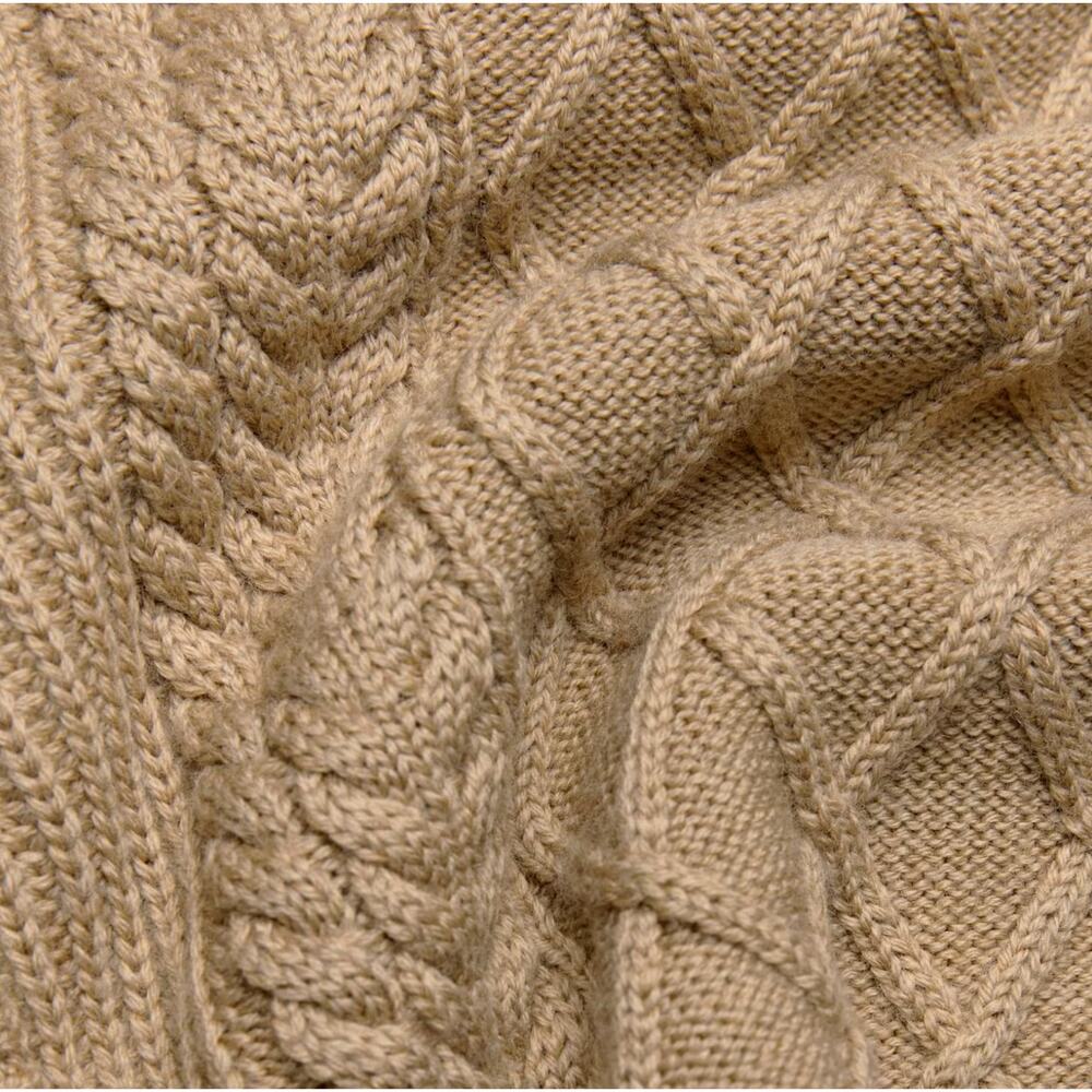 Aritzia Babaton Seek Cable Kit Sweater In Heather Gold/Camel Size S - Picture 8 of 9